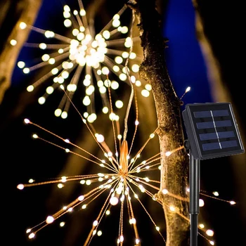 

DIY Solar Fireworks String lights LED String Christmas Festive Fairy lights Outdoor Solar Lamps For Garden Christmas Wedding