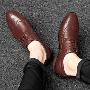 

BVNOBET Men Business Dress Shoes Large Size Brand Quality Genuine Leather Derby Shoes Formal Social Male Shoes Chaussures Homme
