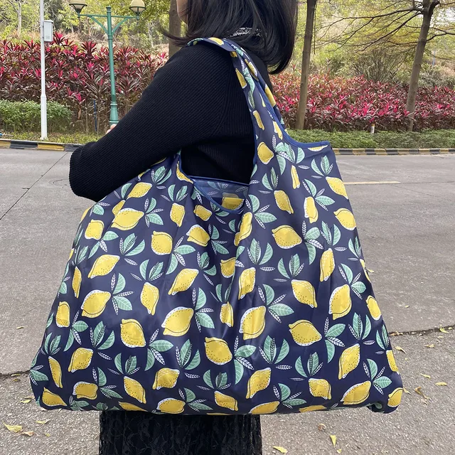 Large Size Reusable Shopping Bag Grocery Bag Oxford Cloth Environmental Protection Bag Travel Shoulder Bag Lady's Tote Bag 41003