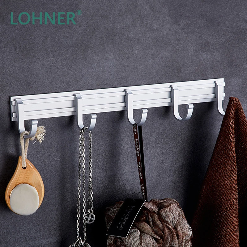 

Lohner Alumimum Towel Hook Folding Door Handdoek Haak Haakjes Ganchos Crochet Salle De Bain Pared Bathroom Hanger Coat Wandhaak