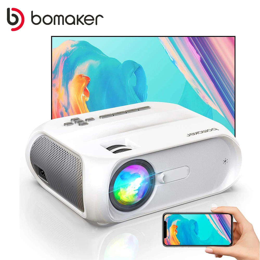 BOMAKER LED Projector Android 10.0 WIFI Full HD Supported 1080P 300 inch Big Screen 3D Home Theater Smart Video Beamer | Электроника