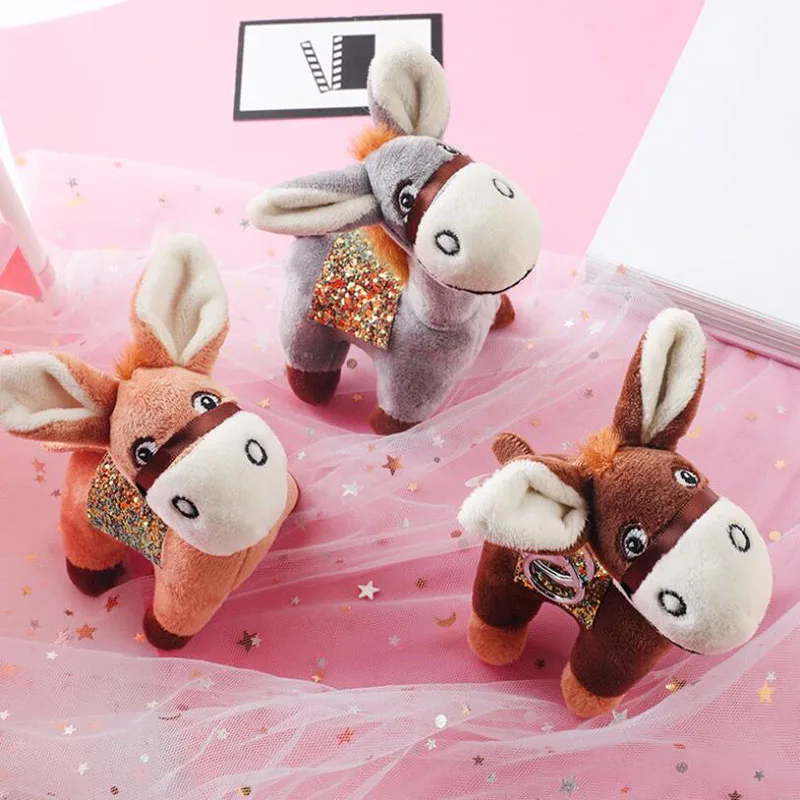 

Cute Paula Ins Boutique Small Donkey Keychain Kawaii Collection Furry Bag Accessories To Send Girls Birthday Christmas Gifts