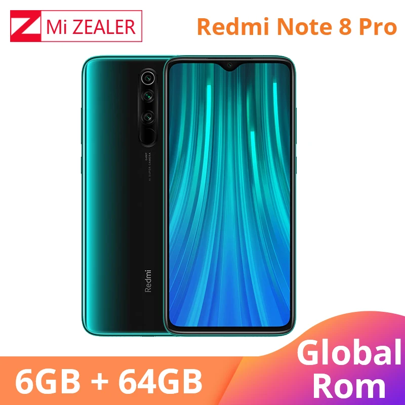 

In Stock! New Global ROM Xiaomi Redmi Note 8 Pro 6GB RAM 64GB ROM 4500mah Smartphone 64MP camera MTK Helio G90T cellphone