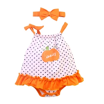 

Halloween Summer Adjustable Sleeveless Newborn Baby Girls Bodysuits Lace Cute Girls Jumpsuits Clothes