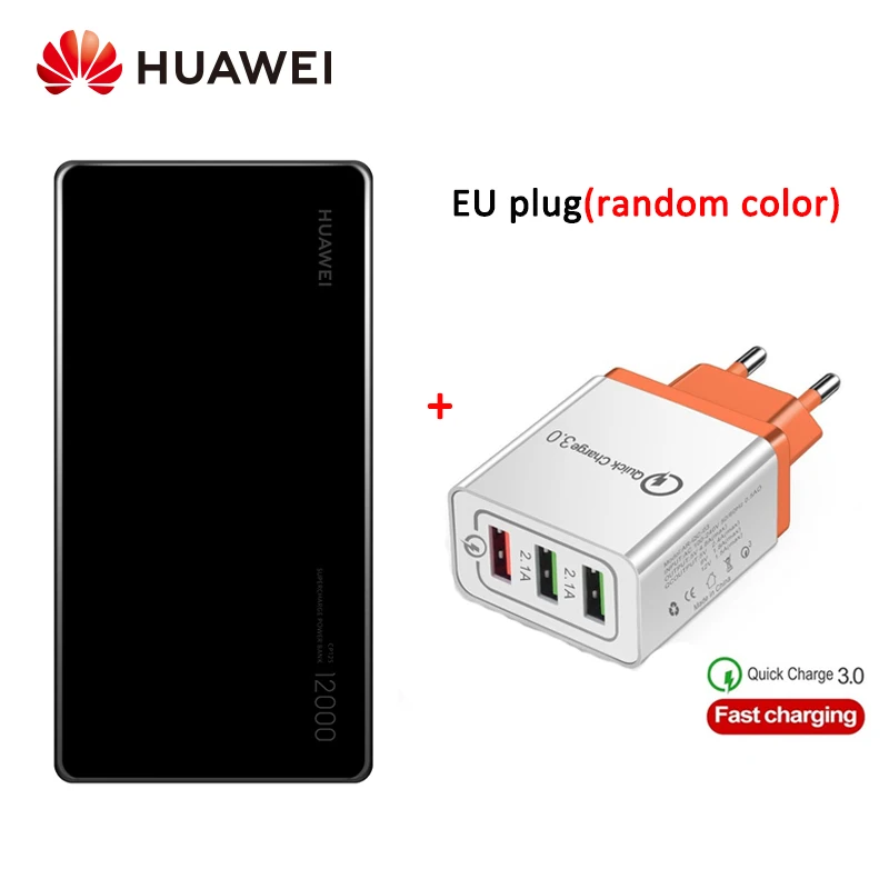 add EU plug Huawei 12000mAh 40W SuperCharge Power Bank for Phones,Laptop and Game Devices - Цвет: add EU plug