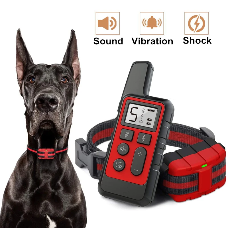 500m Remote Dog Training Collar Rechargeable Electric Shock Sound Anti