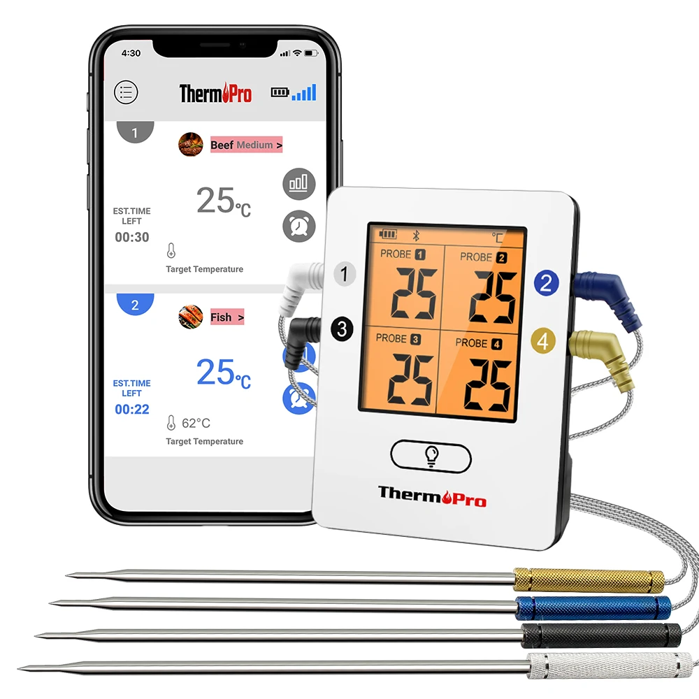 Термометр ThermoPro TP25 беспроводной 150 м с Bluetooth-подключением | Дом и сад