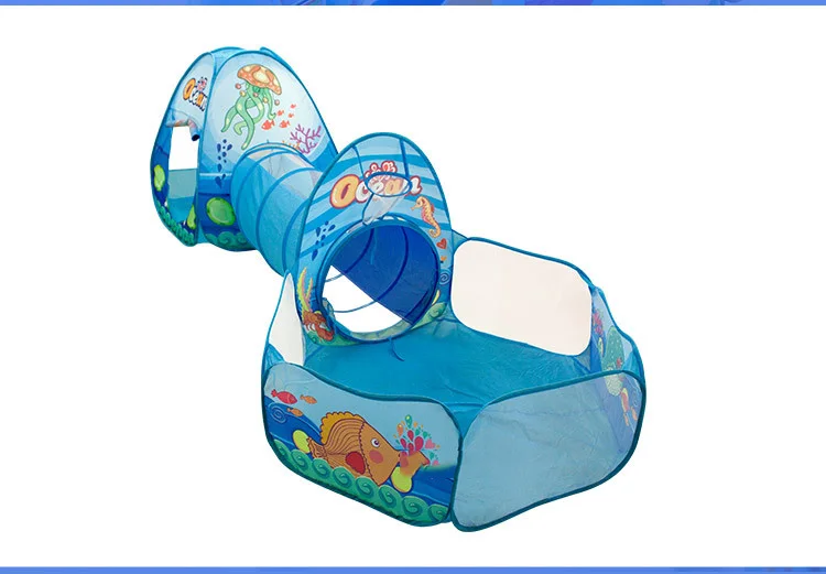 3 в 1 детский манеж для детей океан шары бассейн складываемая Игровая палатка забор дети ползать игрушечный Туннель Крытый ребенок Play Yard