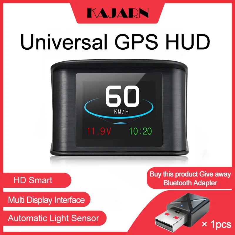 

KAJARN HUD on-board computer T600 Digital Universal Speedometer Overspeed Alarm Trip Computer HUD Car RPM Meter HUD Projector