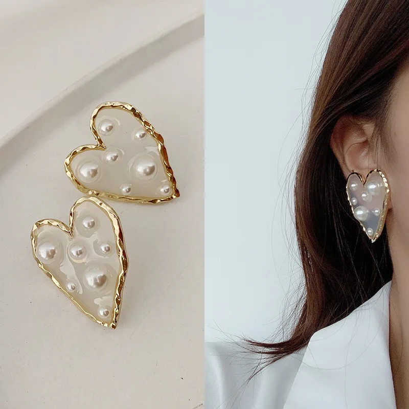 

Heart Star Earrings for Women Geometric Pearl Earrings Vintage Statement Big Gold Fashion Bohemian Drop Dangle Earrings Jewelry