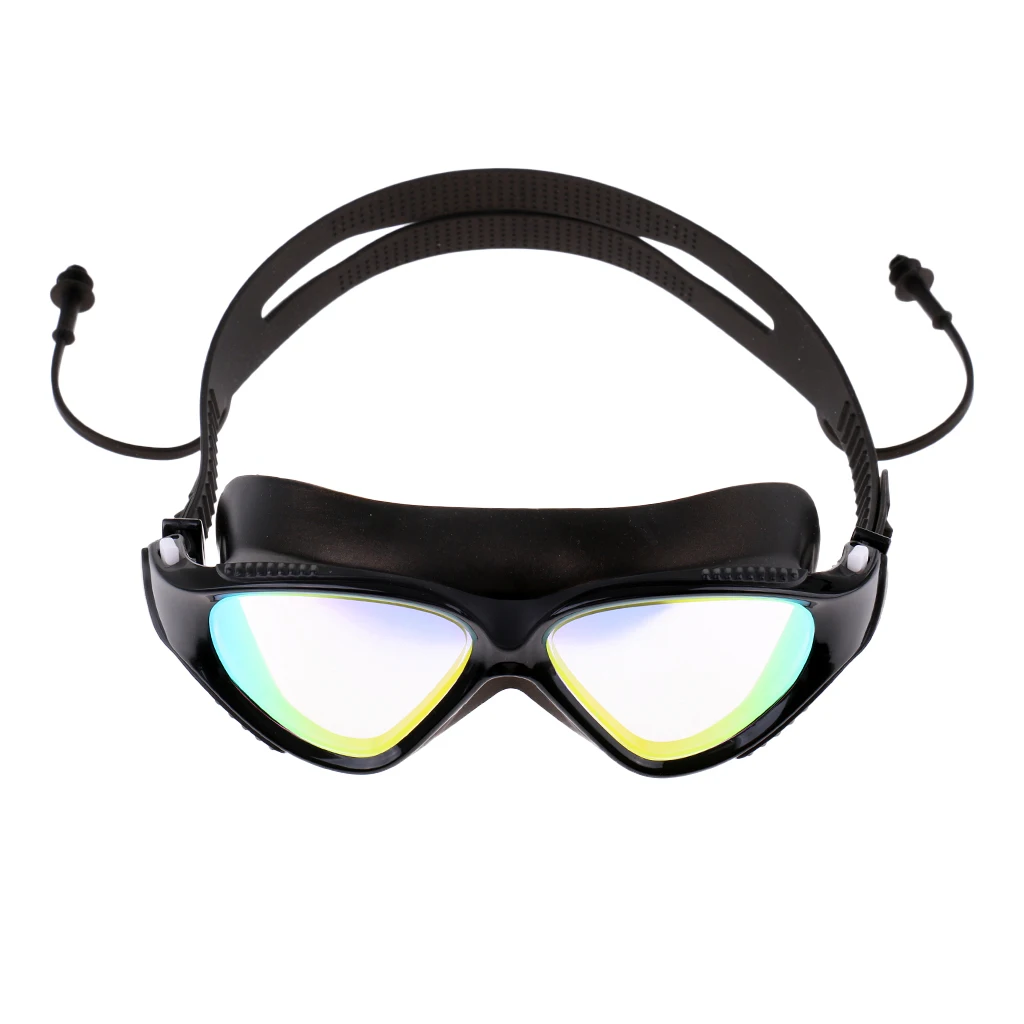 Men Women UV Protection Silicone Strap  Anti Fog Swimming Goggles Glasses with Storage Case & Ear Plugs 