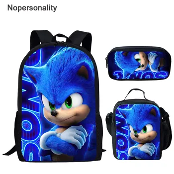 

Nopersonality Cartoon School Bag for Boys Kids Sonic The Hedgehog Printed School Backpack Set Children Book Bags Mochila Escolar