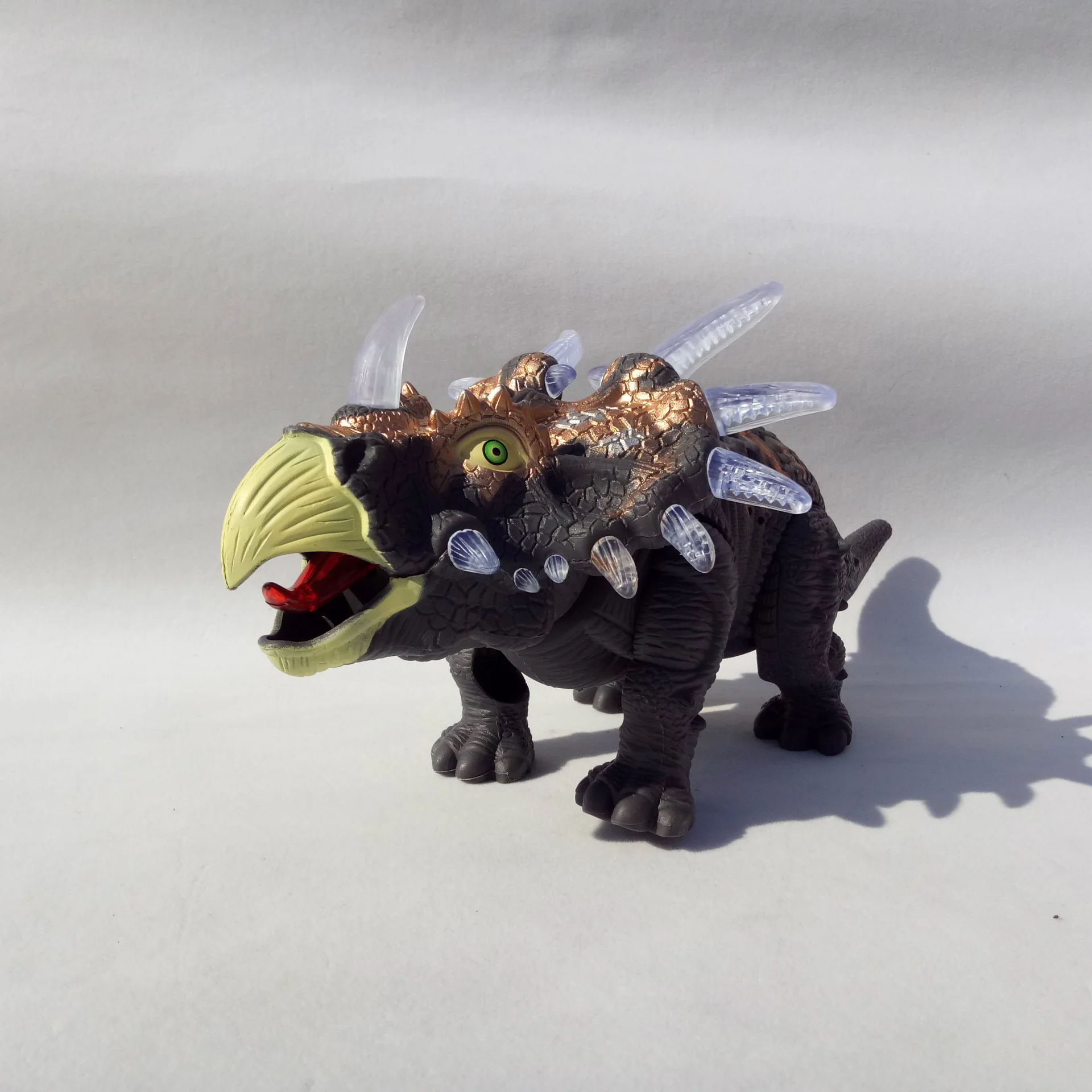 6632-1 rong kai Electric Dinosaur Toy Shining Realistic Sound Triceratops Flash Jurassic