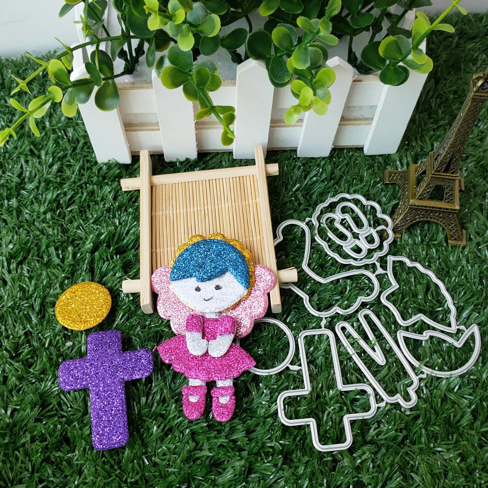 

Metal Cutting Dies For Scrapbooking Die Sweet Angel Girl Cut Dies DIY Paper Cards Craft Diy Metal Cutting Dies