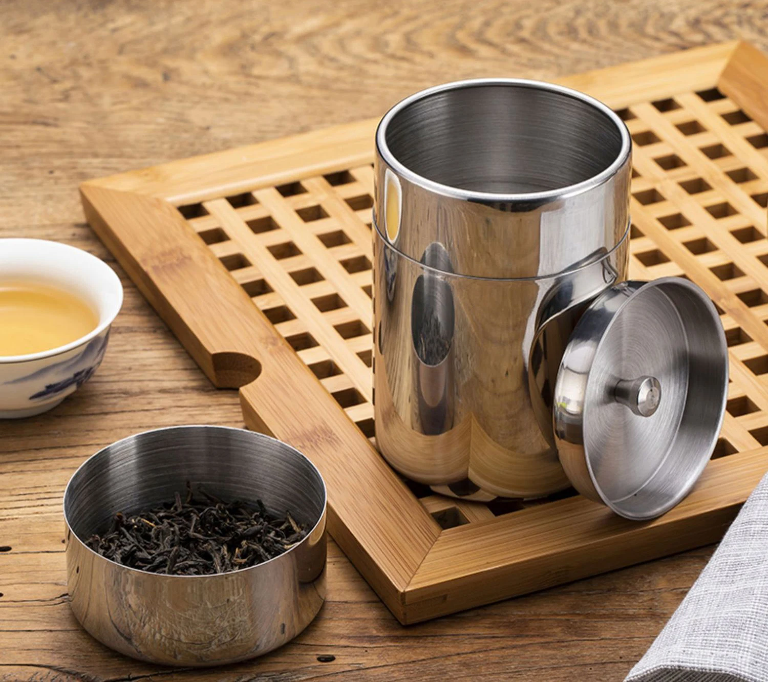 Contenitore per il tè portatile da viaggio in acciaio inossidabile 304 per uso alimentare, contenitore per il tè, piccolo contenitore ermetico portatile, contenitore per il latte in polvere, contenitore per il caffè in metallo_voghion.com