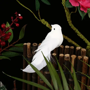 

Simulation Foam White Pigeon Ornament Miniature Home Decoration Artificial Imitation Bird Wedding Living Room Decor