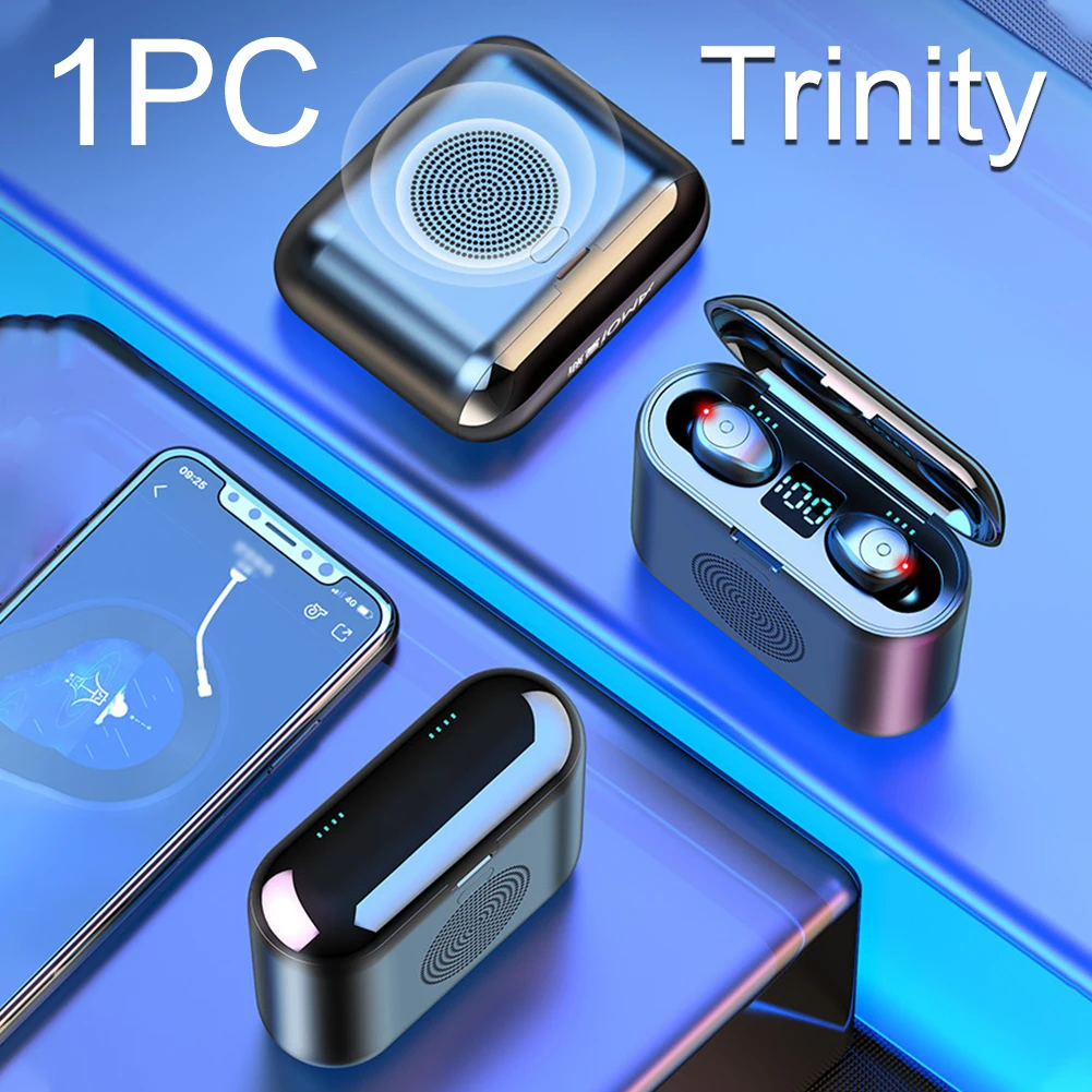Bluetooth 5,0 держатель телефона, Hi-Fi, светодиодный Мощность Дисплей с зарядный чехол для путешествий на открытом воздухе спортивные Беспроводной Наушники цифровой наушники-вкладыши