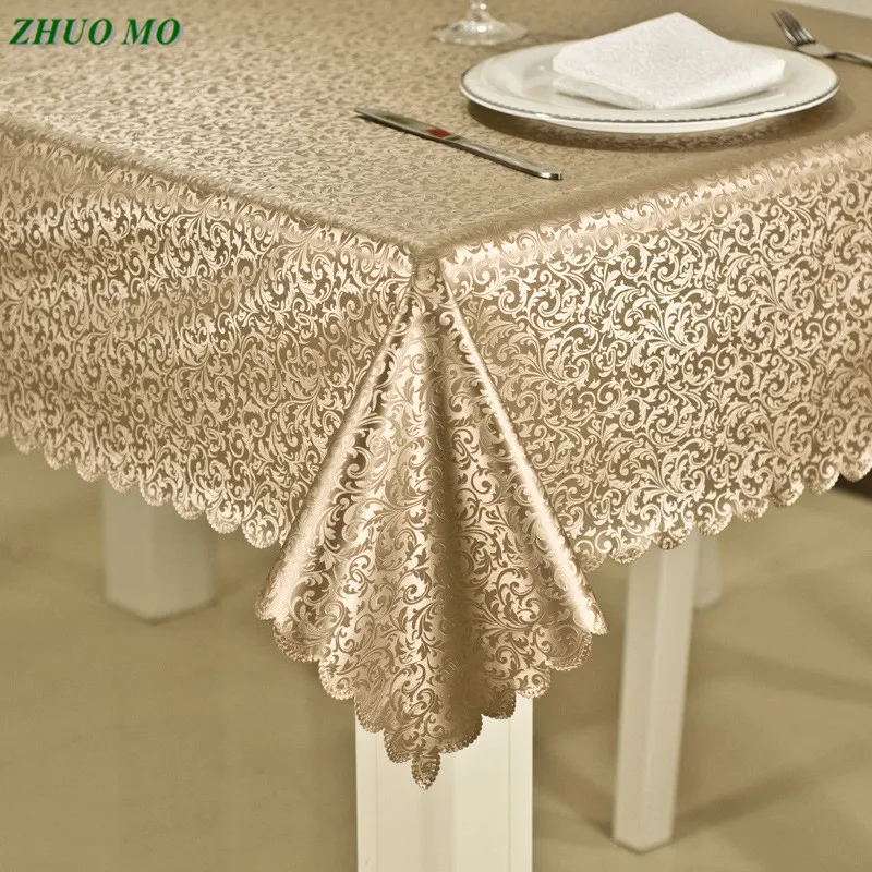Luxury Waterproof Anti-Hot Oil Table Cloth Jacquard Printed Flower Tablecloth Checkered Pattern Rectangular Round Table Cloth table cloth rectangular tablecloth leather table cloth