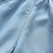 Детская одежда; сезон лето; тонкие джинсовые штаны для малышей(брюки до щиколотки); противомоскитные штаны для маленьких детей; летняя одежда для девочек