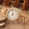 Natural Full Bamboo Wood Clock Watches Simple Women Pure Wood Watch Top Brand Luxury Quartz Ladies Dress Wooden Band Wristwatch 3