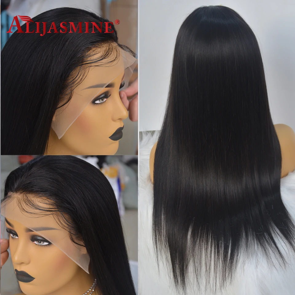 150 Плотность 13x6 длинные прямые Синтетические волосы на кружеве человеческих волос парики для чернокожих Для женщин 13x4 бразильские Волосы remy парик предварительно с детскими волосами