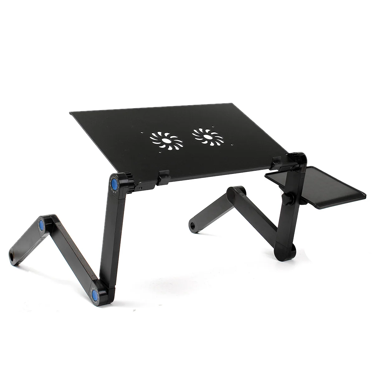 Aluminum 360 Degree Adjustable Laptop Table Computer Desk Laptop Stand PC Notebook Table Folding Table with Two Cooling Fan 