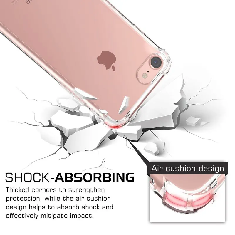 Подушка безопасности для iPhone XR 11 Pro XS Max кристально чистый противоударный чехол прозрачный мягкий TPU Чехлы для Apple 7 8 Plus X 6 6S 5 Coque