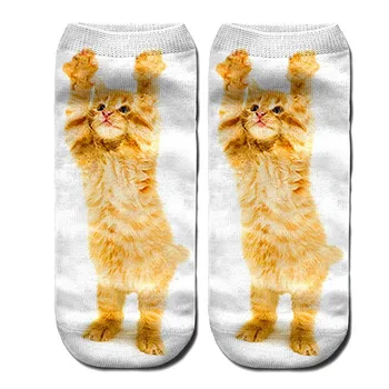 

New Funny Cat Women Socks 3d Novelty Crazy Ankle Socks Cute Colorful Popular Style Ladies Cartoon Cat Boat Sock Soft Girls Meias