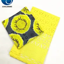 LIULANZHI Африканская Хлопковая Ткань красивая желтая хлопковая вуаль кружевная ткань и батик хлопковая ткань ML8WR123-ML8WR135