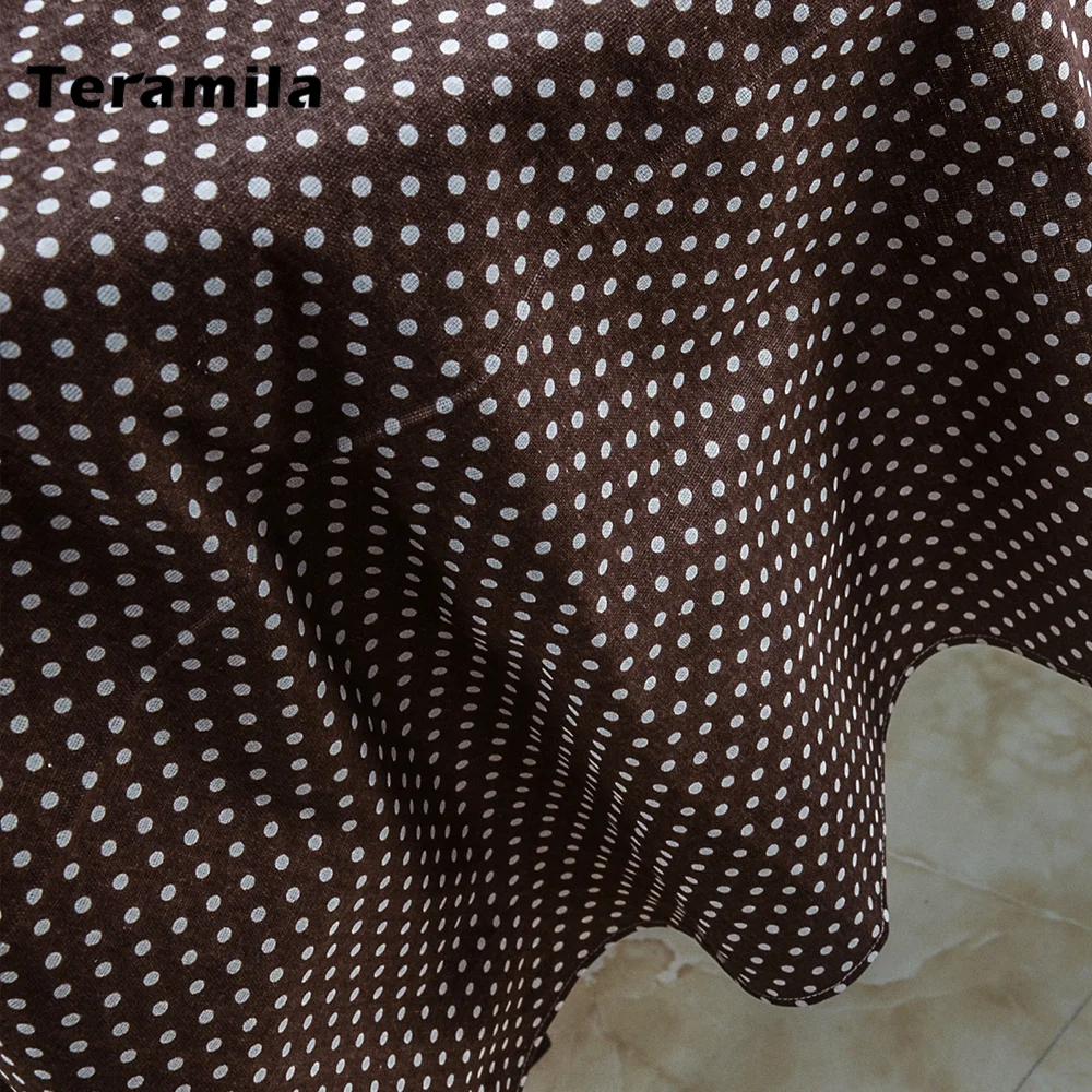 Teramila Dots Design Thick Rectangular Square Table Cloth Linen Cover For Home Decoration Wedding Mantel Party Dining Tablecloth