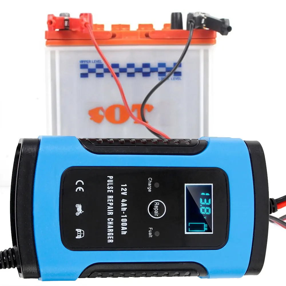 

Universal 6A 12V Pulse Chargers Repair Type Lead Acid Storage Chargers Battery Auto Intelligent Smart Motorcycle Car Battery
