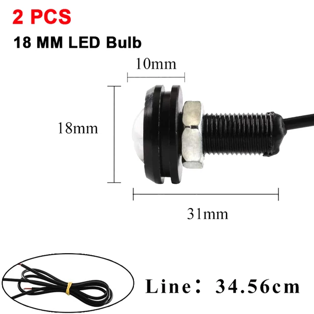 Stark 18mm Eagle Eye LED Projector Lights - 10-Pack, 6K White, For Fog/DRL/Backup Signals 7 thumbnail image