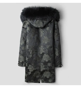 

2020 Parka Homme Fashion Winter Jacket Men Natural Raccoon Fur Long Coat Mens Plus Size Parkas 4xl MG-70-1801 MY1476