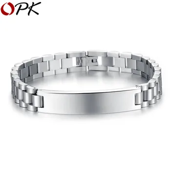 

OPK Men Simple glossy bangles Stainless steel Curb Cuban Link Chain Healthy Magnetic Bracelet For Men Health Jewelry Bracelet