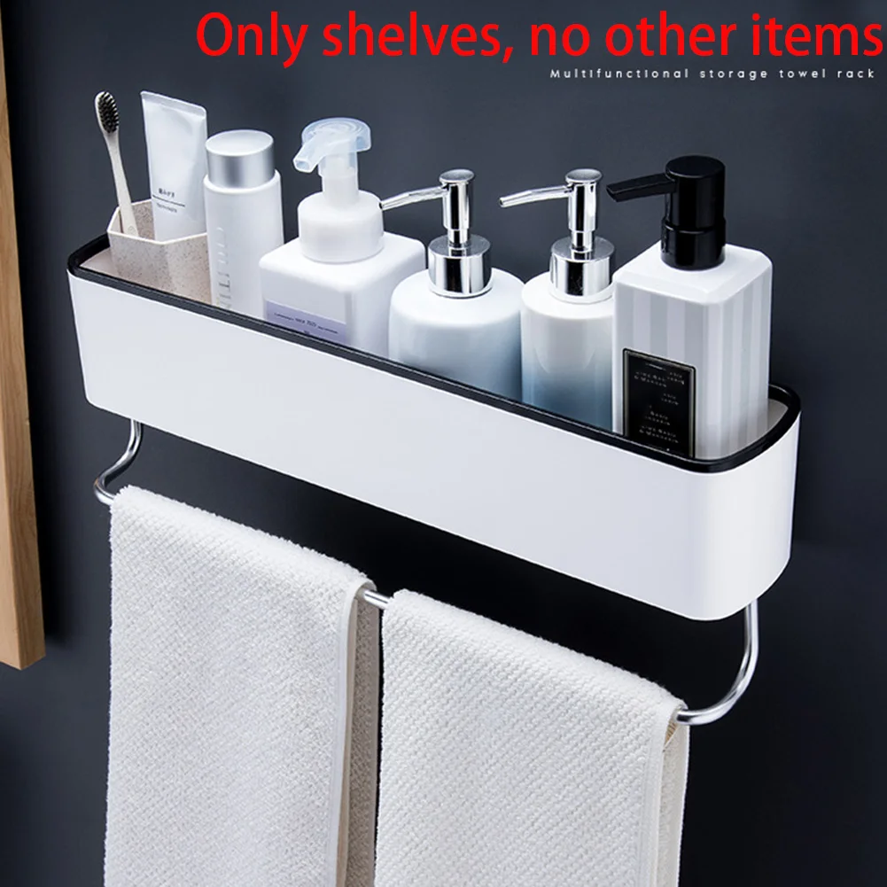 

Storage Rack Toilet Punch Free Organizer Wall Mounted Heavy Duty Rustproof Self Adhesive Shower Bathroom Shelf Home Kitchen