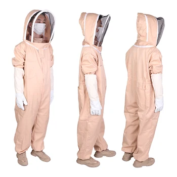 

1 set Full Body Anti-bee Suit Beekeeping Hood Coat Protective Space Suit &Gloves Hat