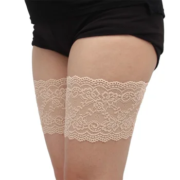 

2020 Thigh Bands Black Summer Sexy Lace Flower Design Women Anti-skid Socks Thigh Garters Leg Warmers one pair S-4XL