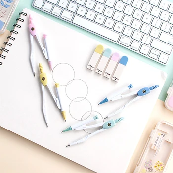 

Mathematical Compasses 10 Pcs cute candy colors student geometry drawing compass drafting tools With Lead Core school Stationery