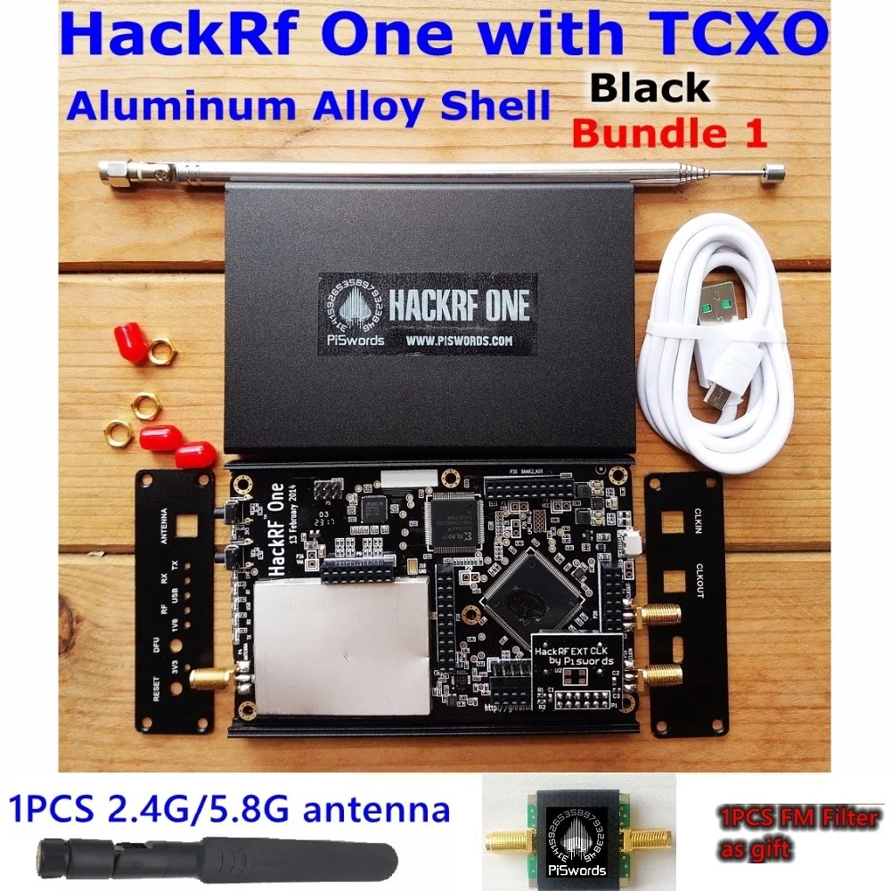 Комплект 1 Новейшее программное обеспечение HackRF One SDR, определенное Радио 1 МГц до 6 ГГц с корпусом из алюминиевого сплава и tcxo, комплект макетной платы с преобразователем - Комплект: Комплект 1