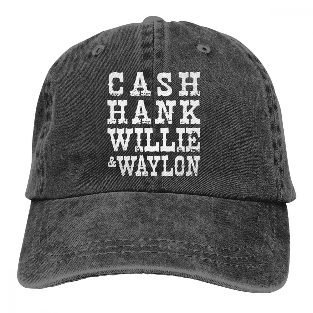 Наличные Хэнк Вилли вайлон Casquette глубокий Хизер унисекс Мужские Женские джинсовые бейсболка с ремешком кепки Регулируемый Гольф папа шляпа