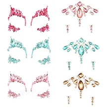 

New Temporary Tattoo 3D Flash Eyeliner Eyeshadow Face Sticker Glitter Rhinestones Acrylic Fake Diamond Jewel Party Makeup Tools