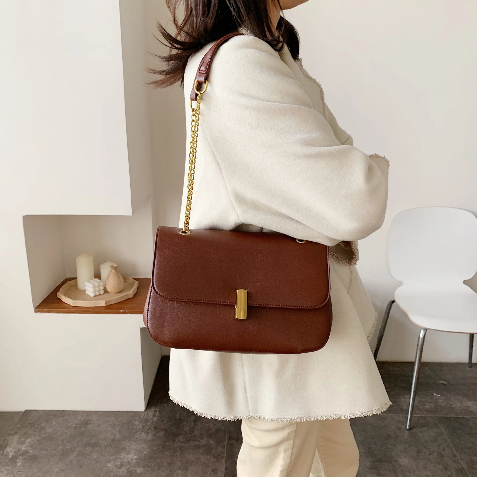 

Autumn & Winter Shoulder Big Bag Women's 2019 New Style Fashion Korean-style Retro Shoulder Bag Versatile Large-Volume Chain WOM