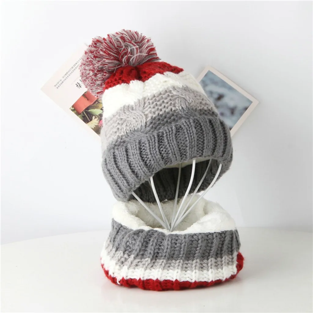 Вязаная зимняя детская шапка с ушками и рисунками животных, детская шапочка на шнуровке для детей 2-8 лет, 4 цвета, зимняя шапка# U
