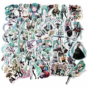 

50 Pcs/New Hatsune Miku Cartoon Waterproof DIY Decals Sticker For Fridge Suitcase Stationery Developer Decor Gifts for children