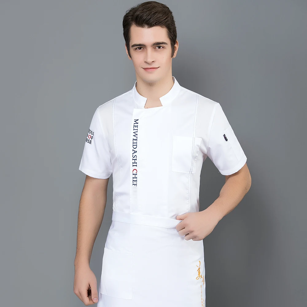 Short sleeved Chef Uniform men and women Hotel Restaurant Kitchen Chef work clothes men's professional clothing wholesale new