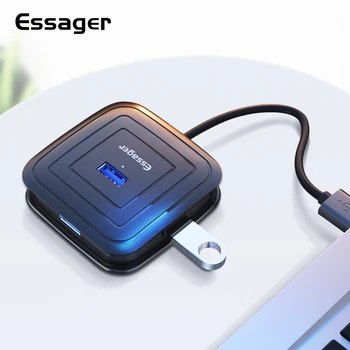 

Essager USB HUB 4 Port USB 3.0 Splitter For MacBook Pro Surface Multi USB 2.0 HUB Adapter With Power Supply For Computer OTG HUB