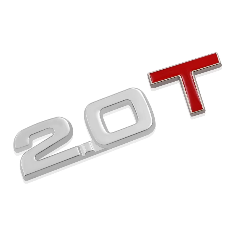 2.0T Автомобильный Стайлинг 3D металлический Стикеры 1,0 1,2 1,3 1,4 1,5 1,6 1,8 2,0 2,2 2,3 2,4 2,5 2,8 3,0 T номер Авто Наклейки Аксессуары для экстерьера - Название цвета: 2.0T