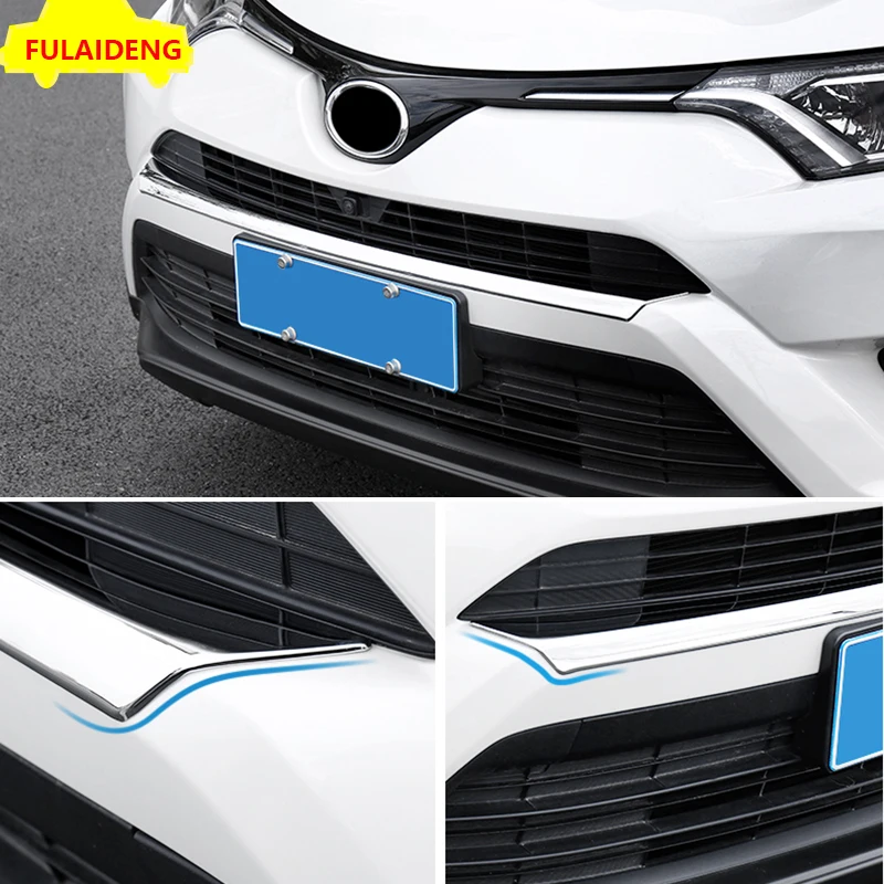 Для Toyota RAV4- ABS Хром Передняя средняя решетка бампера Совок капот полосы крышка отделка автомобиля Стайлинг Аксессуары