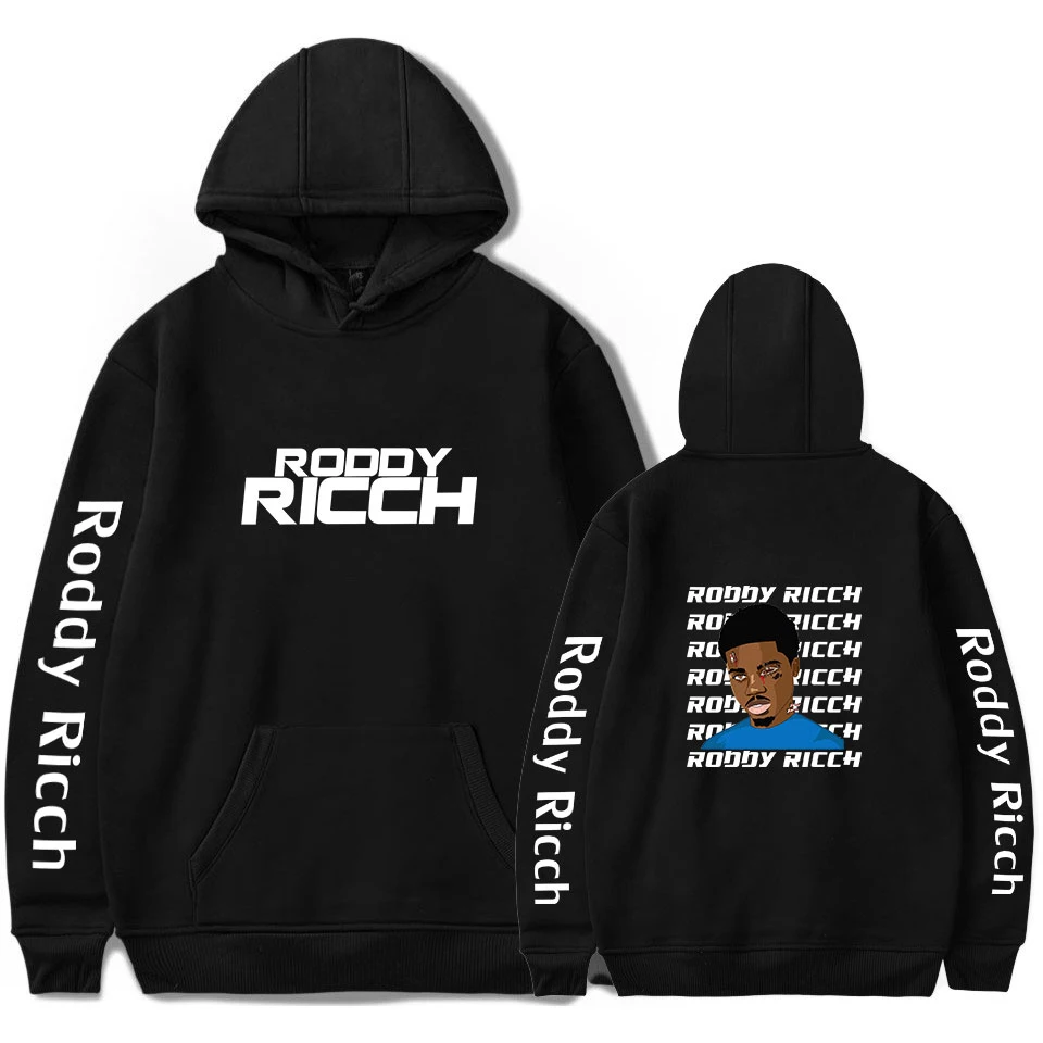 Толстовка Rapper RODDY RICCH уличная одежда Модный пуловер с капюшоном в стиле хип-хоп