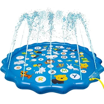 

66.9 inch Sprinkler for Kids Outdoor Water Party Sprinkler Play Mat Wading Baby Pool for Learning Inflatable Water Pad Toy